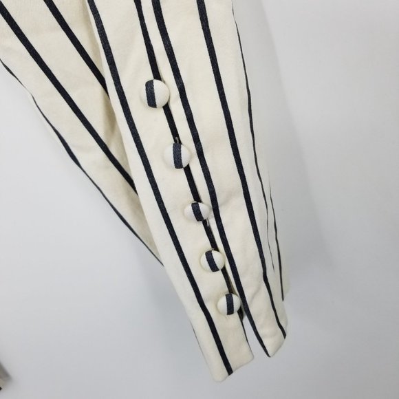 Anthropologie The Essential Slim Leg Cropped Striped Nautical Pants Size 0 - Picture 5 of 12